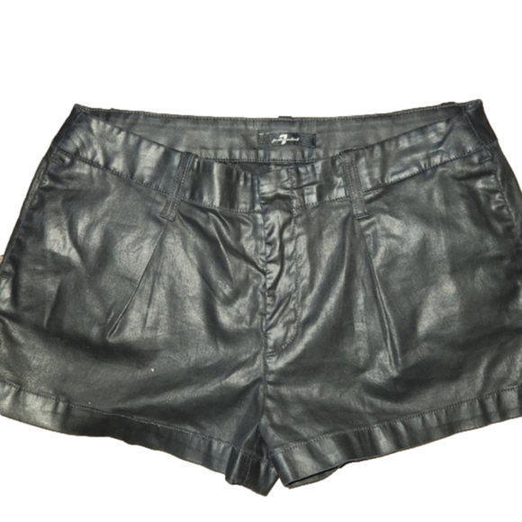 7 For All Mankind Pants - 7 For All Mankind Black Faux Leather Shorts size 27/Perfect for Valentines Day